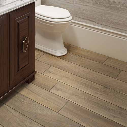 Norway Troms Gold WoodLook Tile Plank Bathroom Floor